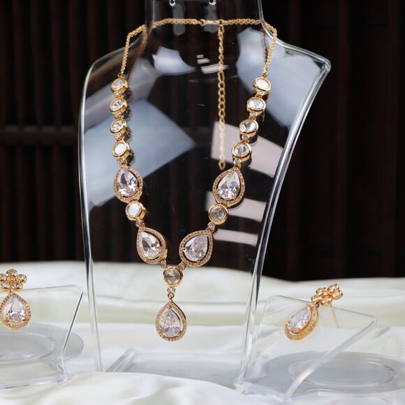 Elegant Teardrop Necklace & Earrings Set , JP29 - Picture 8 of 11